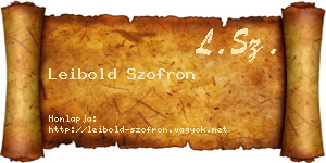 Leibold Szofron névjegykártya